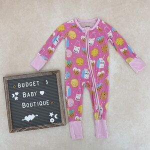 Little Sleepies Pink Milk & Cookies Zippy Sleeper